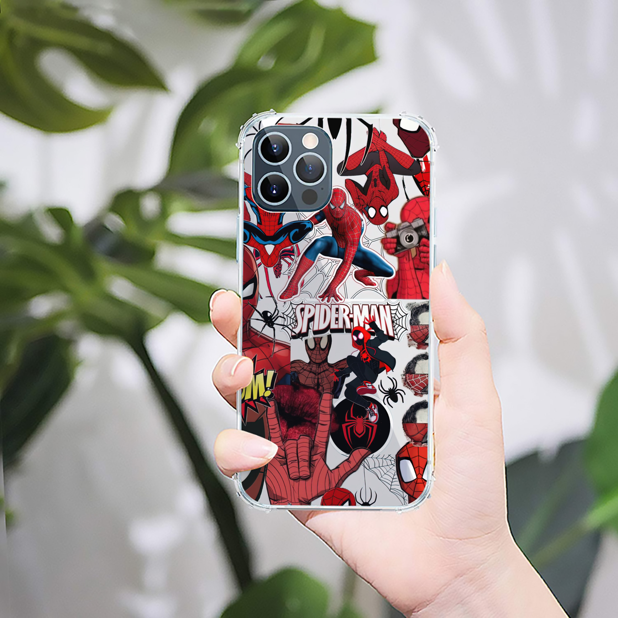 （画像用） Spider Man スパイダーマン 【iPhone 12シリーズ対応】透明スマホケース（クリアソフトケース）